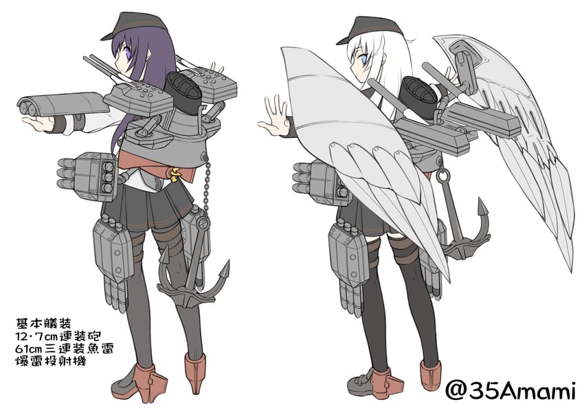 hibiki, akatsuki, and akatsuki kai ni (kantai collection) drawn by tetsuryuu