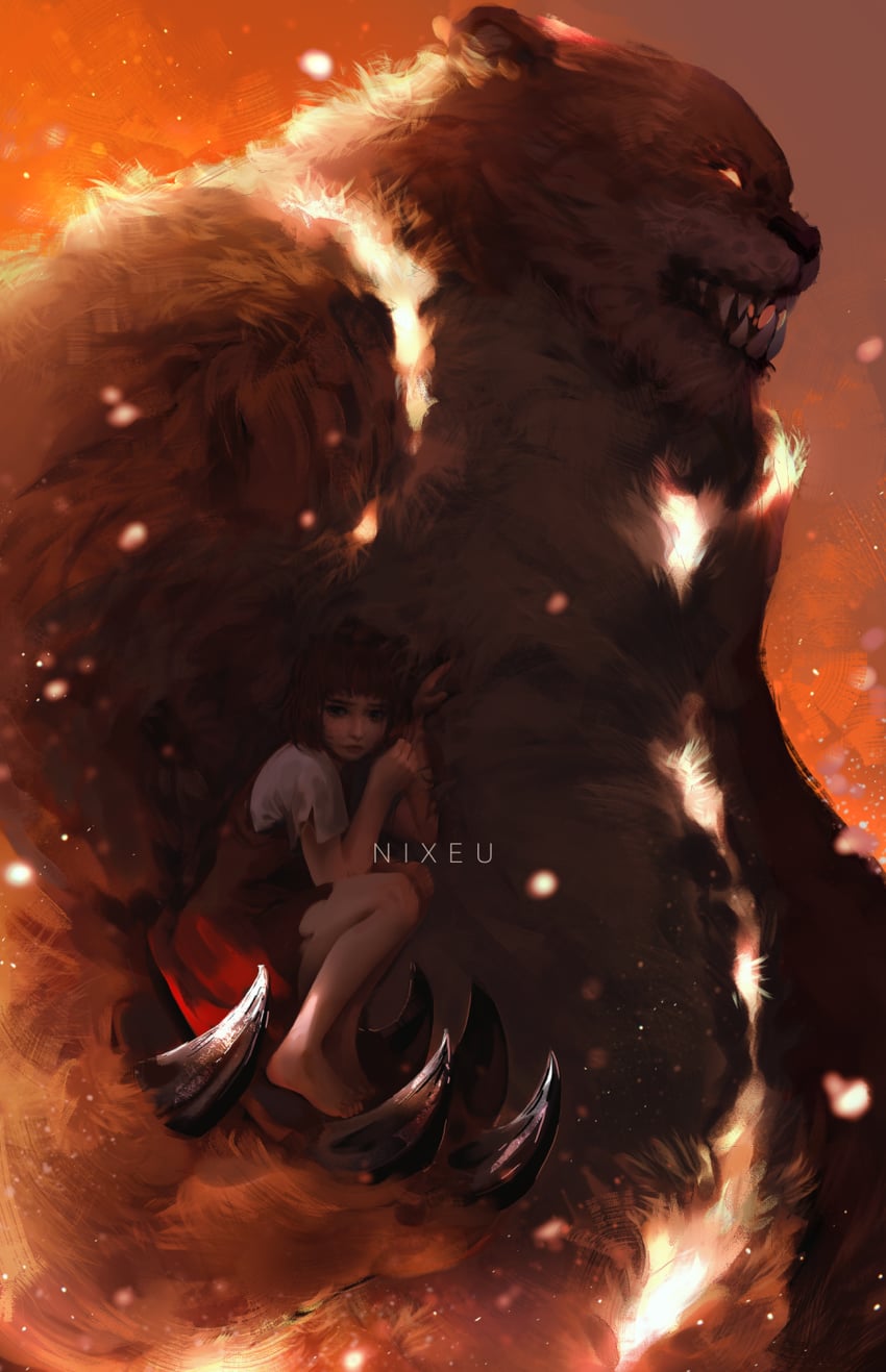 annie and tibbers (league of legends) drawn by nixeu