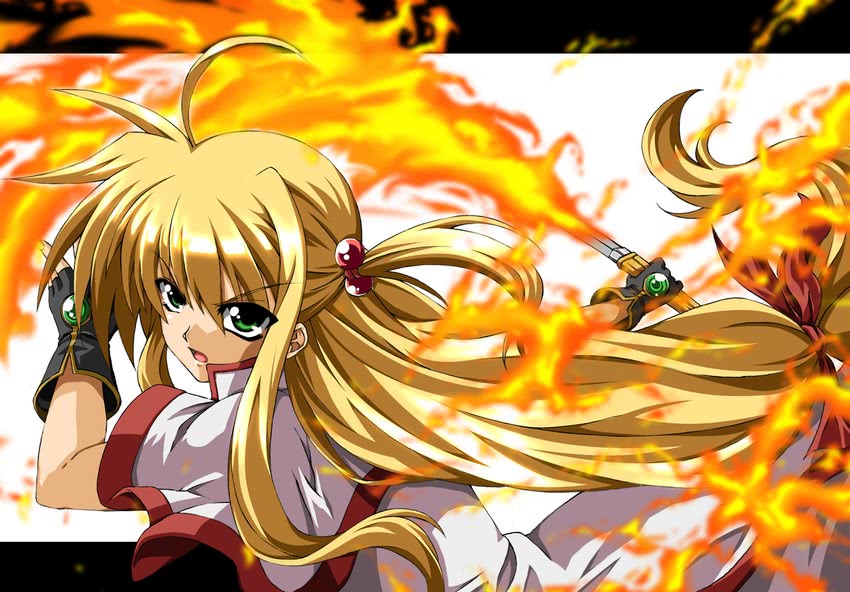 arisa bunnings and burning arisa (lyrical nanoha and 1 more) drawn by fujitama_(lose_dog)