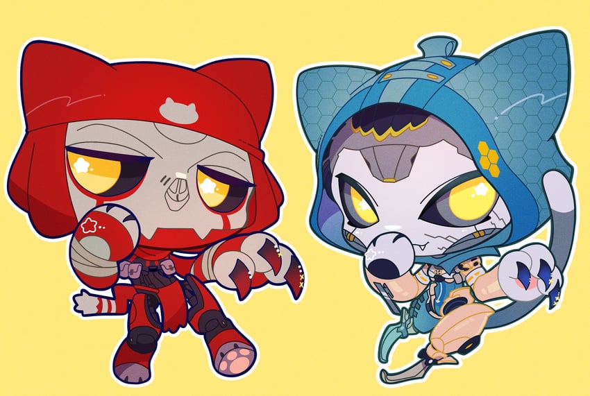 ash, revenant, and classic revenant (apex legends) drawn by abyuramu_yukidaruma