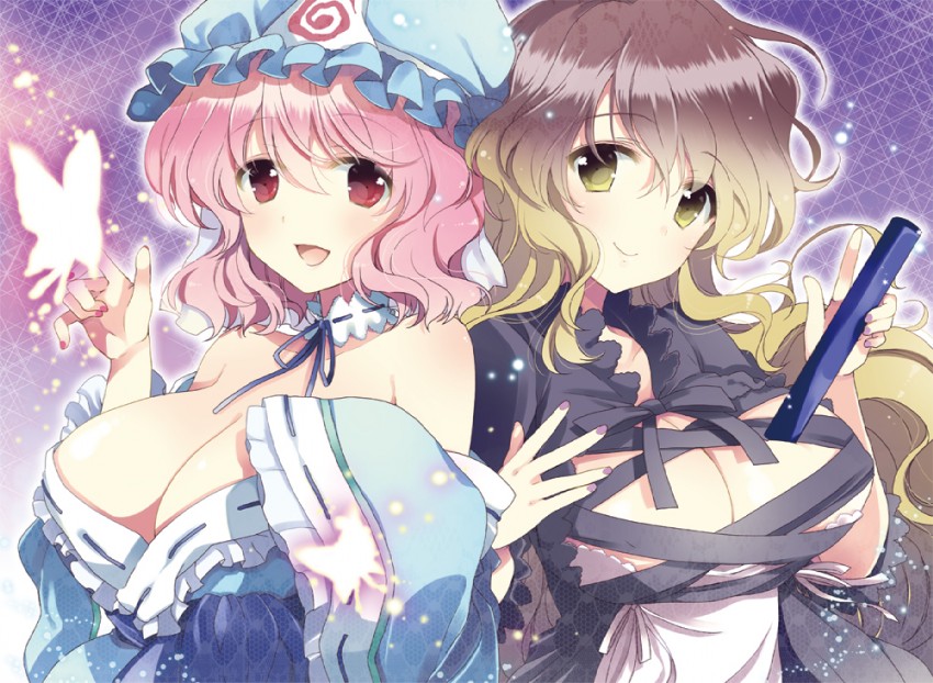 saigyouji yuyuko and hijiri byakuren (touhou) drawn by nakayama_miyuki