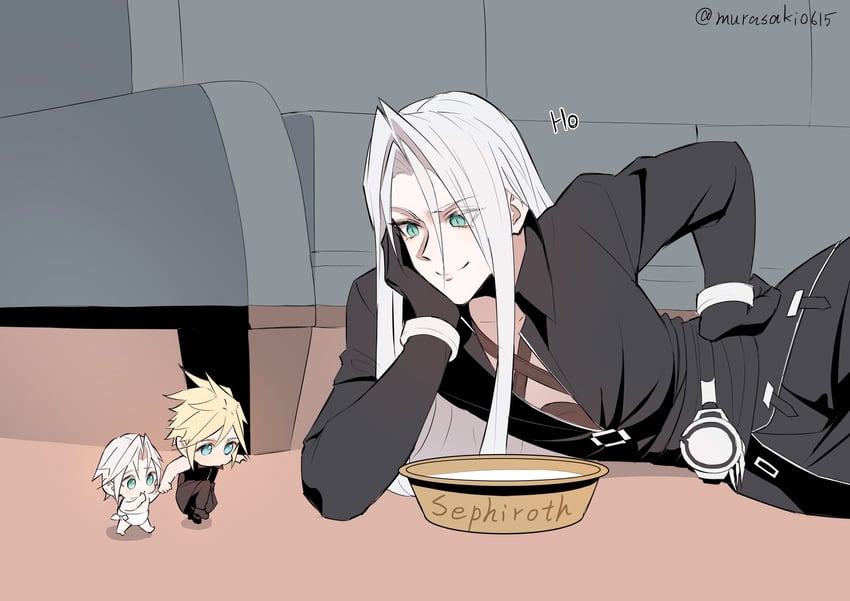 cloud strife and sephiroth (final fantasy and 3 more) drawn by zi_(murasaki0615)