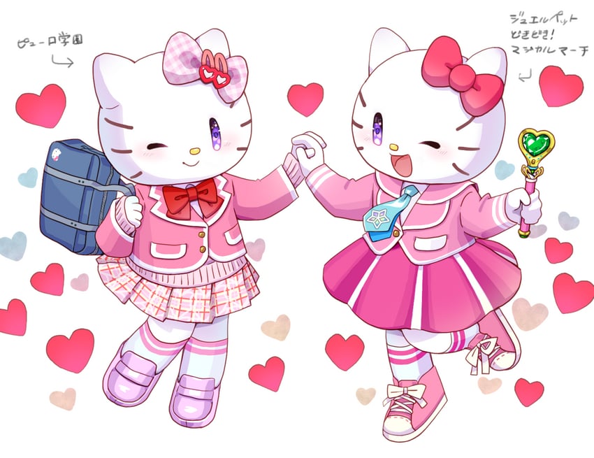 hello kitty and mimmy (sanrio and 1 more) drawn by huse_hara