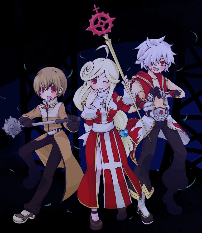 high priest, acolyte, champion, margaretha sorin, chen lio, and 1 more (ragnarok online) drawn by doroidsan