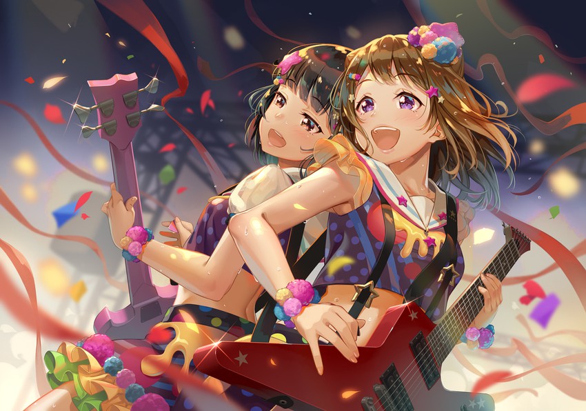 toyama kasumi and ushigome rimi (bang dream!) drawn by terumii