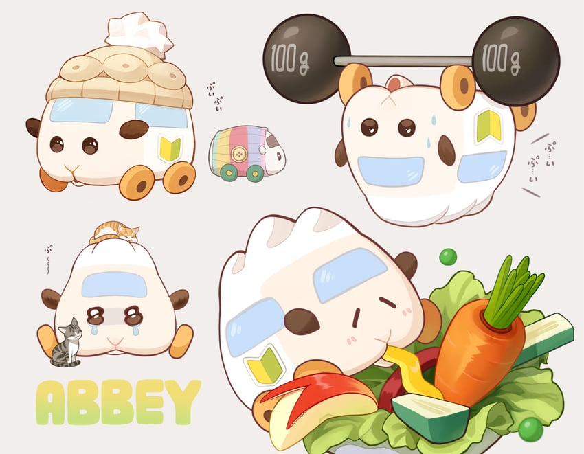 shiromo and abbey (pui pui molcar) drawn by ekoru
