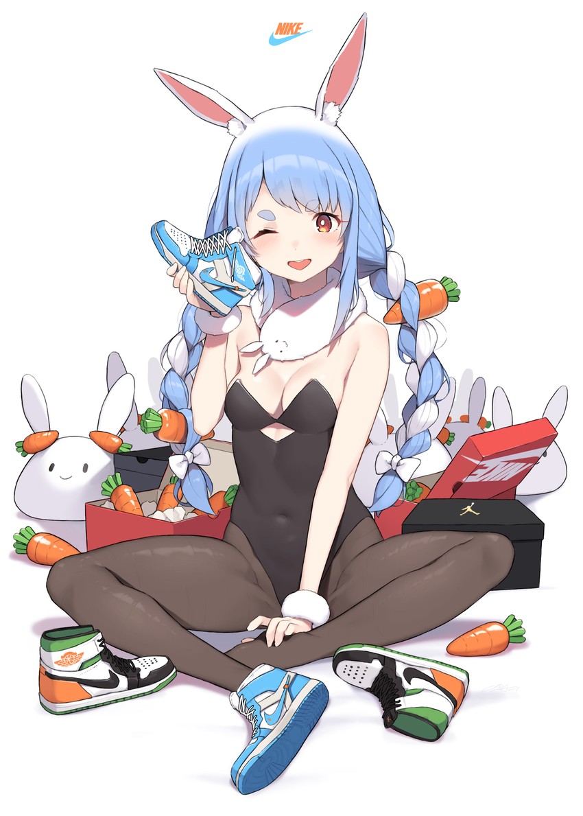 usada pekora, don-chan, and pekomon (hololive) drawn by cloba
