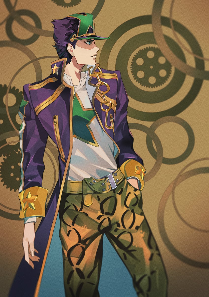 kujo jotaro (jojo no kimyou na bouken and 1 more) drawn by ibaraki_shun
