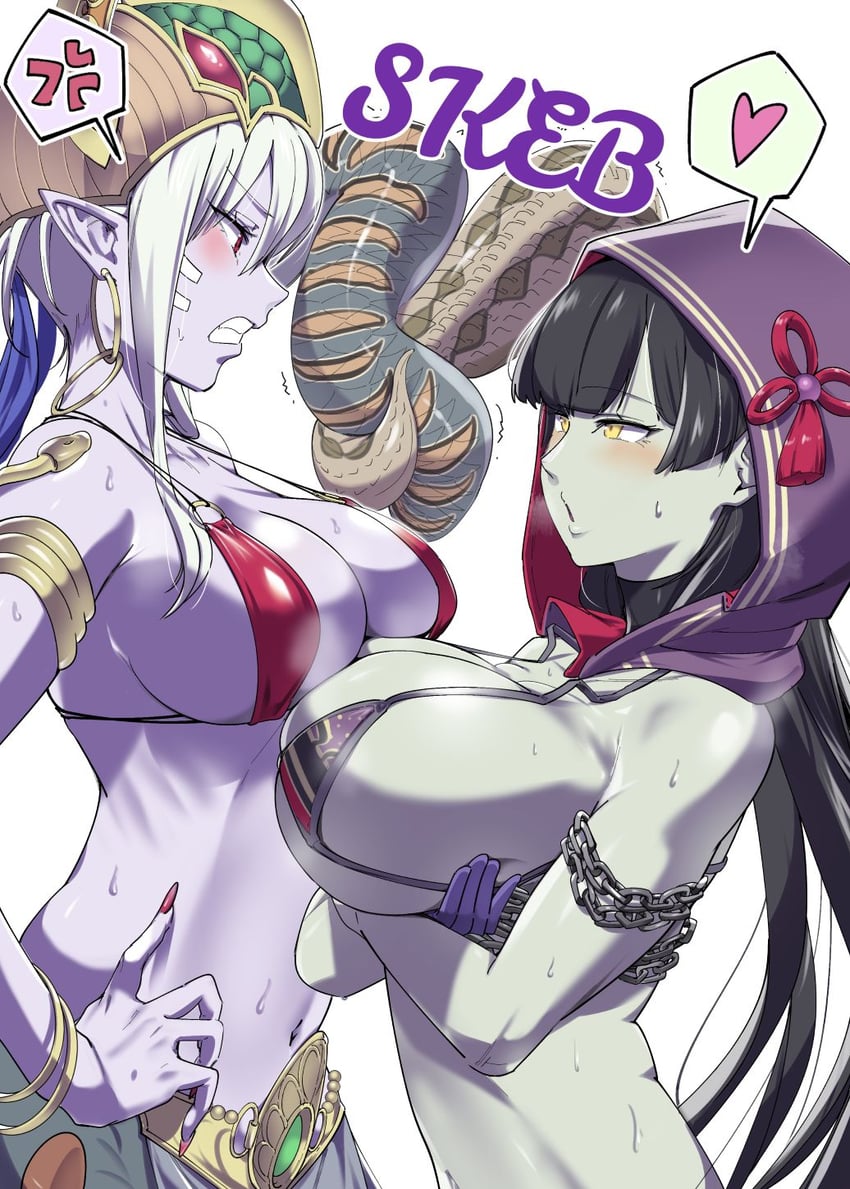 ragnaraika chain coils and reptilianne echidna (yu-gi-oh!) drawn by aoi_takeru