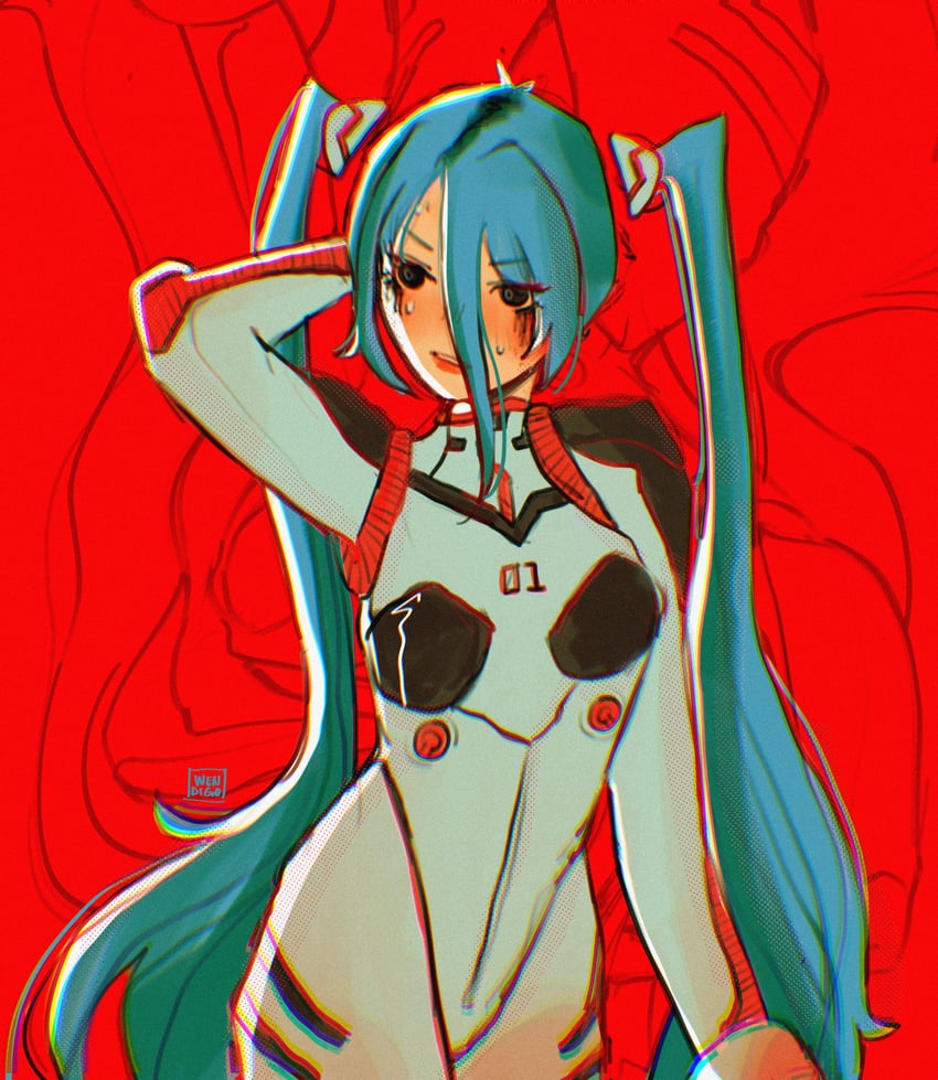 hatsune miku (vocaloid and 1 more) drawn by wifipyon
