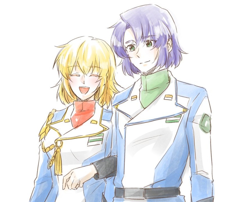 cagalli yula athha and athrun zala (gundam and 2 more) drawn by taam