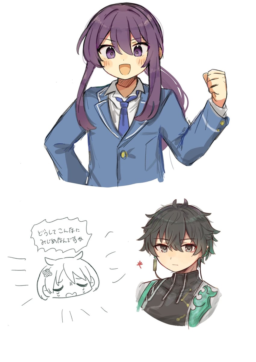 dan heng, kanzaki souma, and azusa mifuyu (honkai and 4 more) drawn by hara_(nanohara)