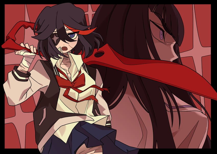 matoi ryuuko, senketsu, and kiryuuin satsuki (kill la kill) drawn by yuateheng