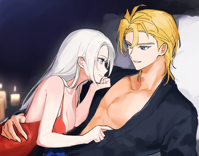 edelgard von hresvelg and dimitri alexandre blaiddyd (fire emblem and 1 more) drawn by ikaikakka