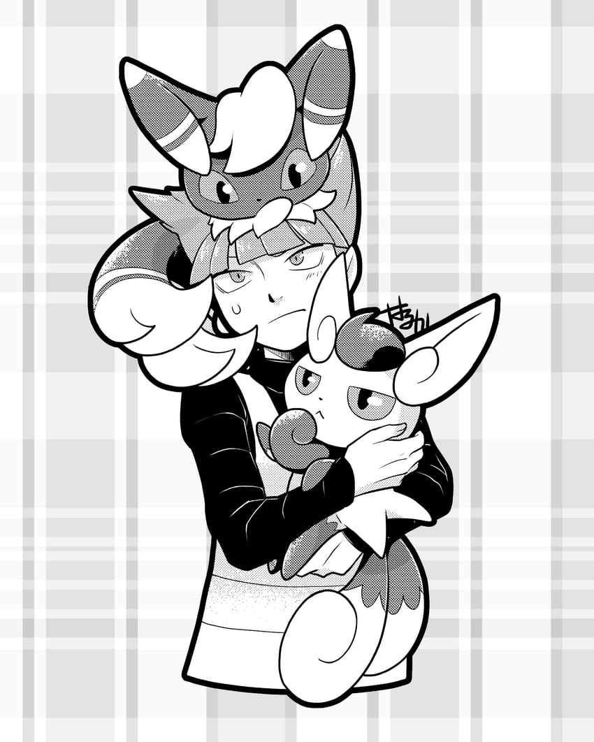 meowstic and saturn (pokemon and 1 more) drawn by haruka_painter