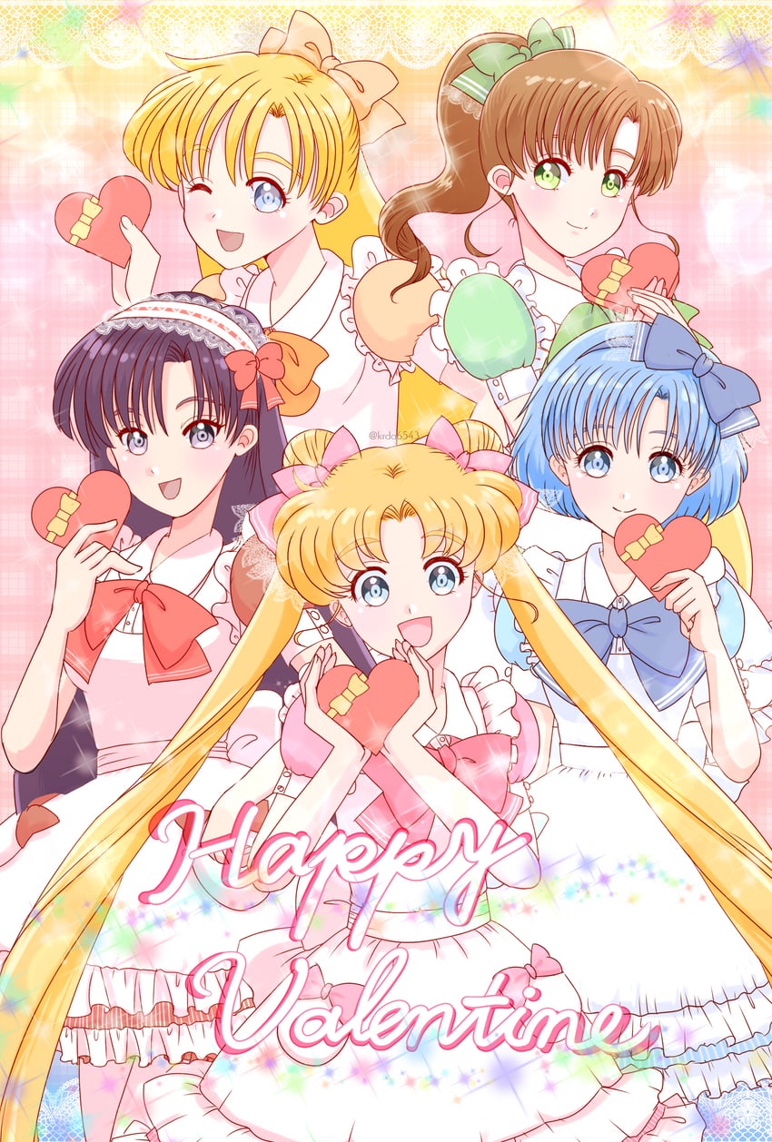 tsukino usagi, mizuno ami, aino minako, hino rei, and kino makoto (bishoujo senshi sailor moon) drawn by kuroasa24