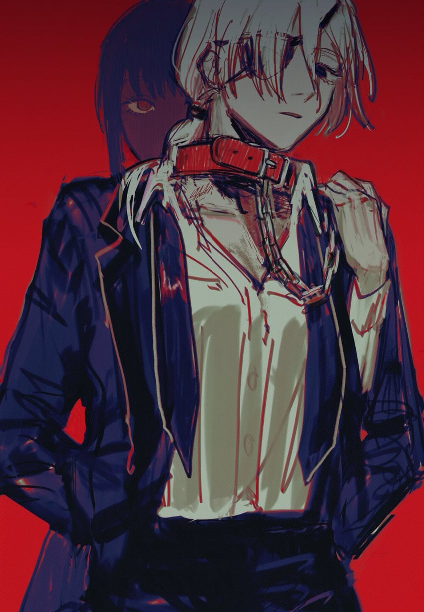 makima and quanxi (chainsaw man) drawn by glutentag