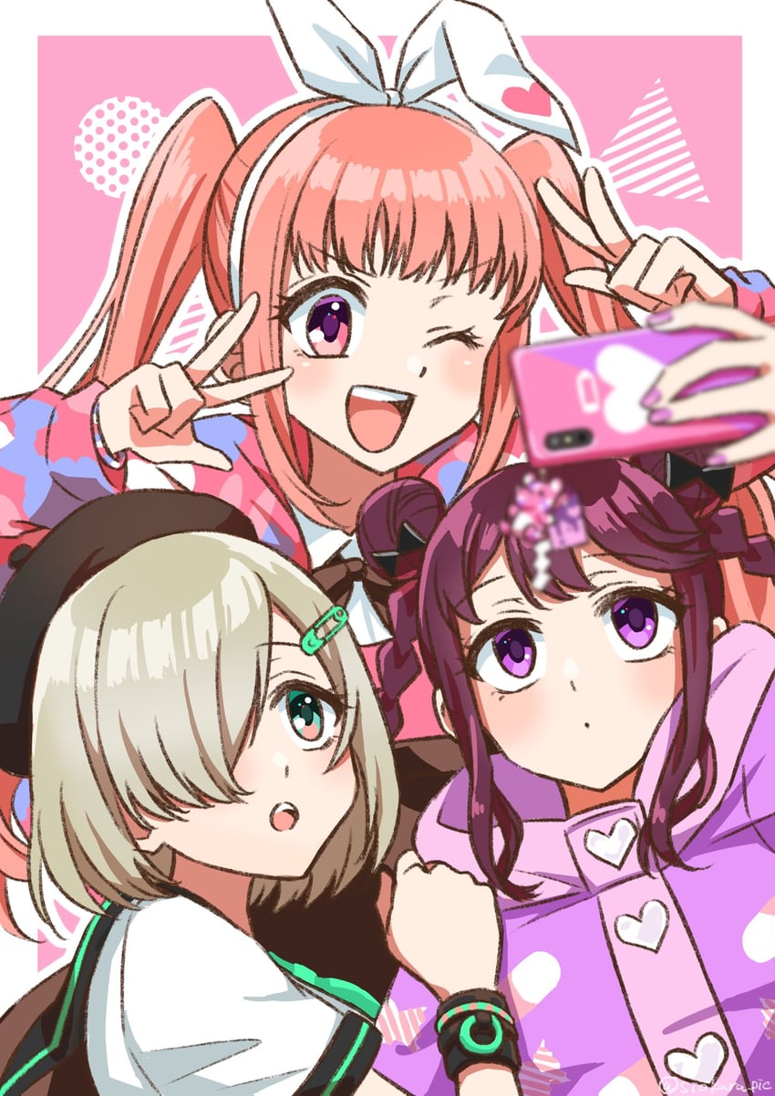 sakurano mimito, inubousaki shian, and minakami hina (denonbu) drawn by shiokara_(siokara_pic)