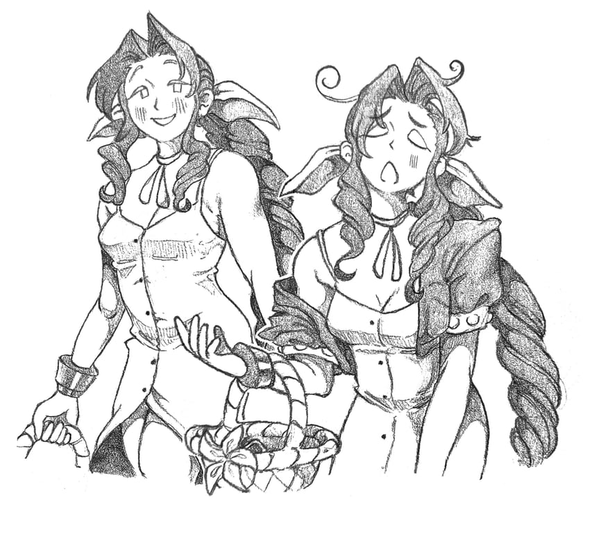 aerith gainsborough (final fantasy and 1 more) drawn by neirorien
