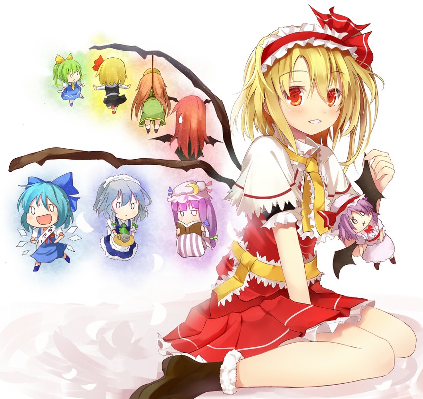 remilia scarlet, flandre scarlet, izayoi sakuya, alice margatroid, cirno, and 5 more (touhou and 1 more) drawn by efe