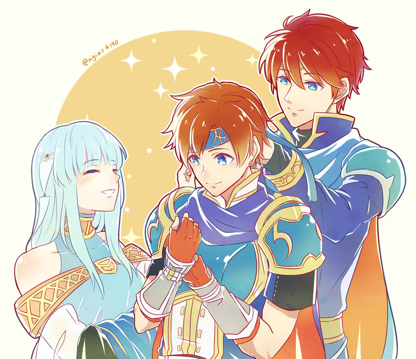 ninian, eliwood, and roy (fire emblem and 3 more) drawn by taiga_kazame