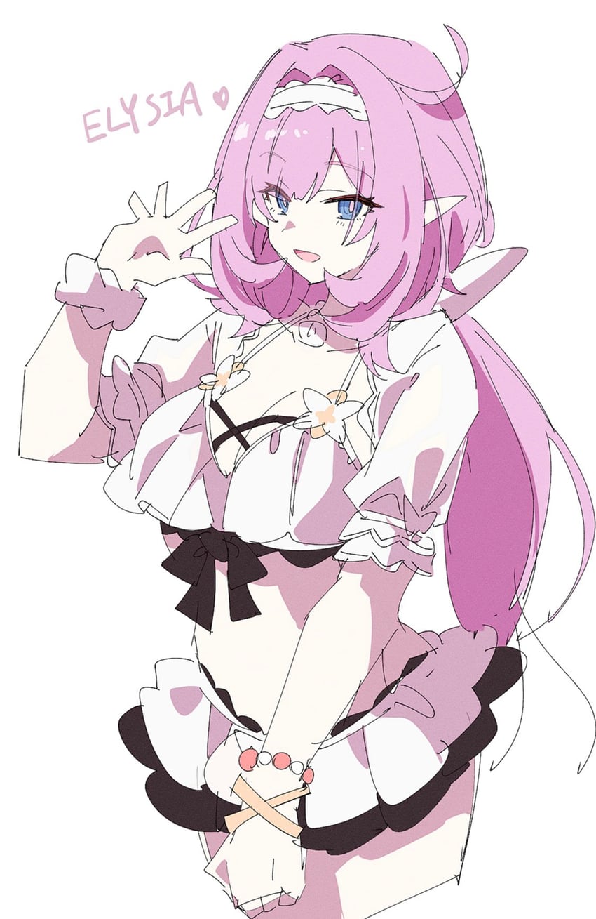 elysia (honkai and 1 more) drawn by haigo_ti