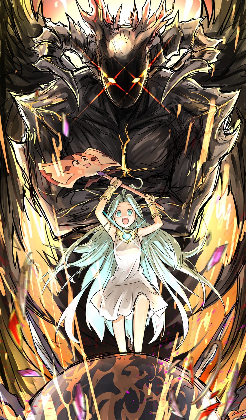 lyria, vyrn, and satan (granblue fantasy and 1 more) drawn by kankan33333