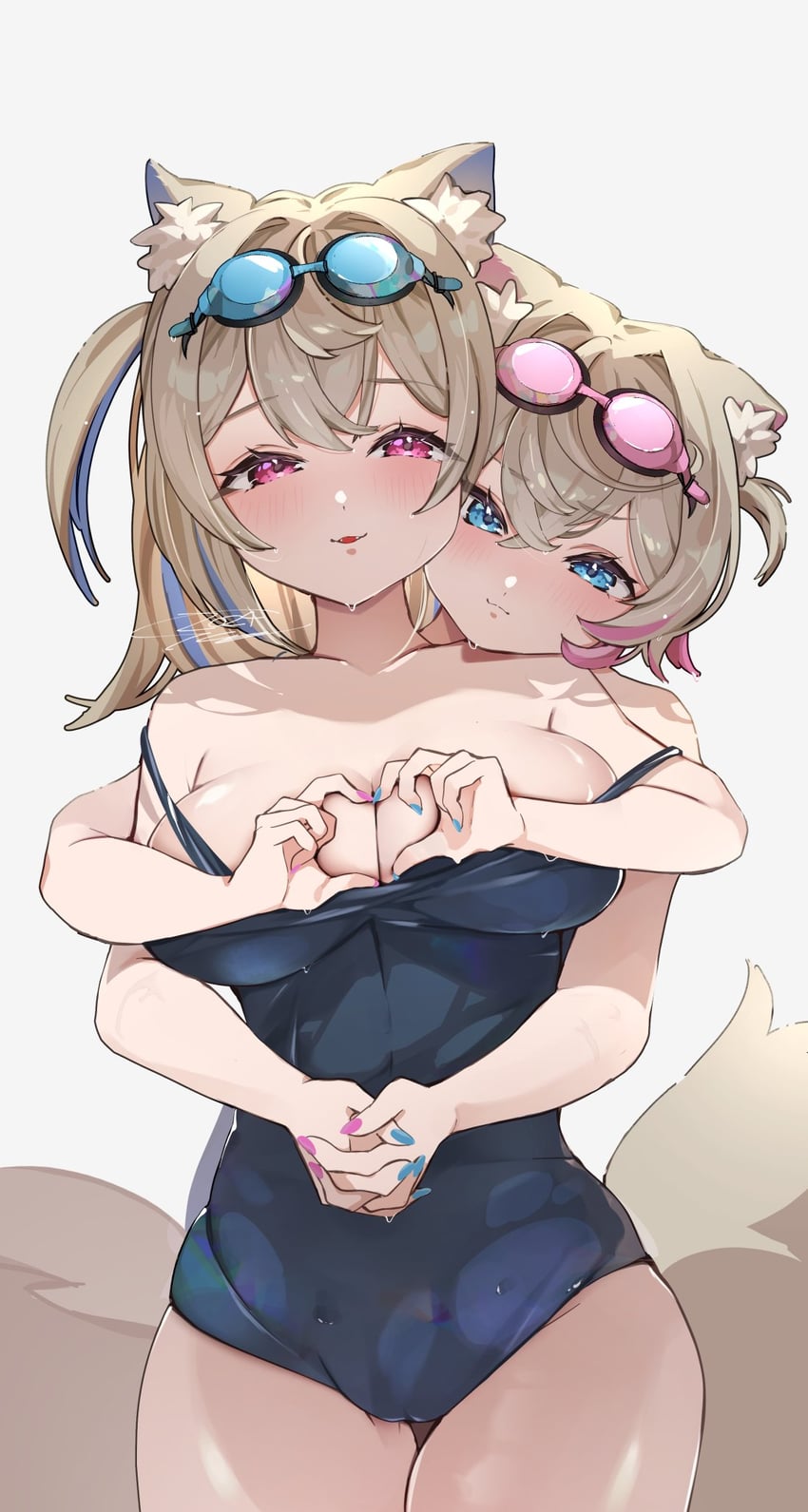 fuwawa abyssgard and mococo abyssgard (hololive and 1 more) drawn by nyas0123
