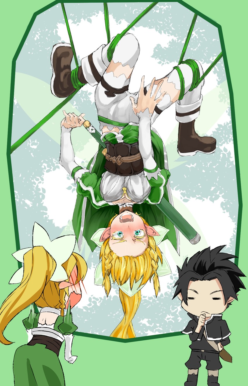 kirito and leafa (sword art online) drawn by kamo_(yokaze)