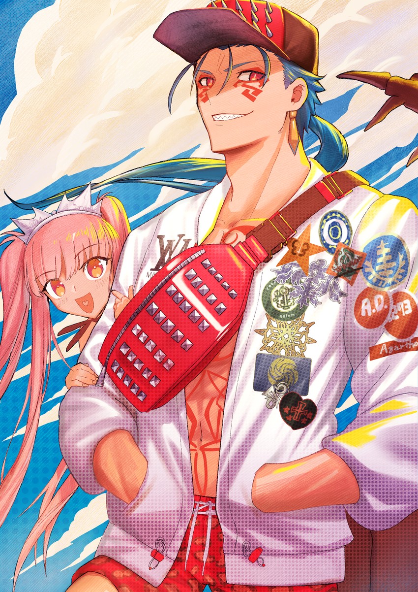 cu chulainn, medb, and cu chulainn alter (fate and 1 more) drawn by moto_(otemoto02)