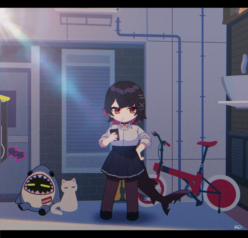 ellen joe, sharkboo, and chalky (zenless zone zero) drawn by kuoinu