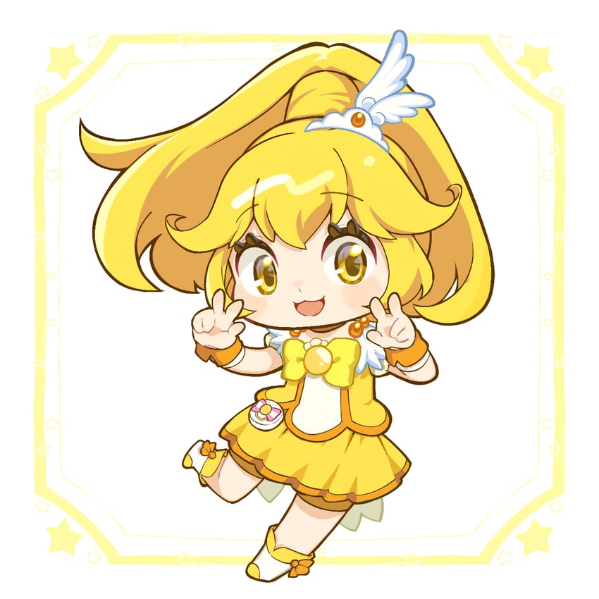 kise yayoi and cure peace (precure and 1 more) drawn by plv_276