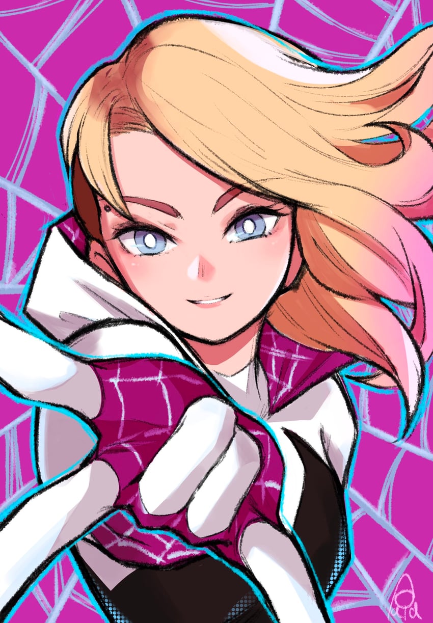spider-gwen and gwen stacy (marvel and 3 more) drawn by sushi_pizza_rrr
