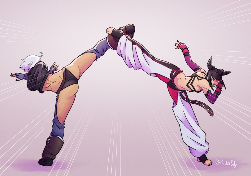 han juri and angel (street fighter and 4 more) drawn by michel0dy