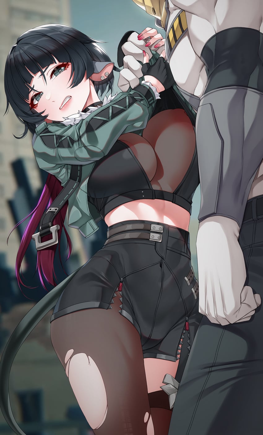 jane doe and razor (zenless zone zero) drawn by akchu