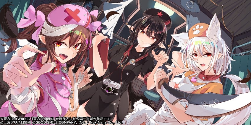 shameimaru aya, inubashiri momiji, and himekaidou hatate (touhou and 1 more) drawn by kagami_toufu