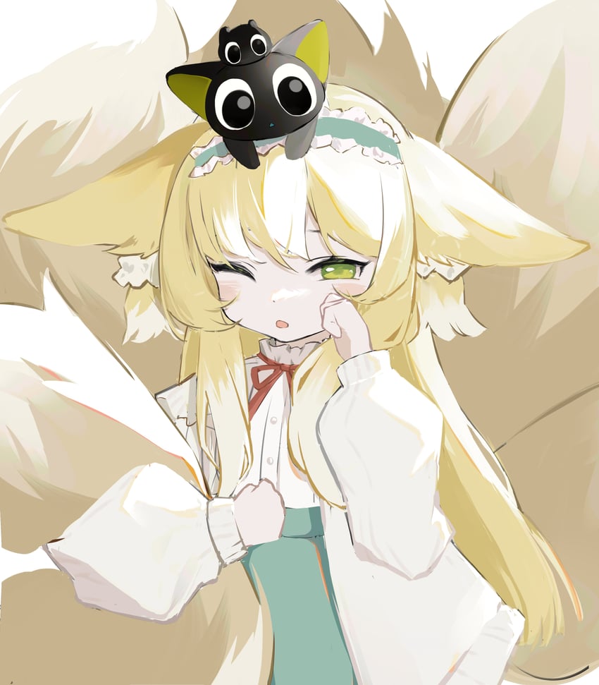 suzuran, luo xiaohei, and heixiu (arknights and 1 more) drawn by sanqianqianqianqian_w