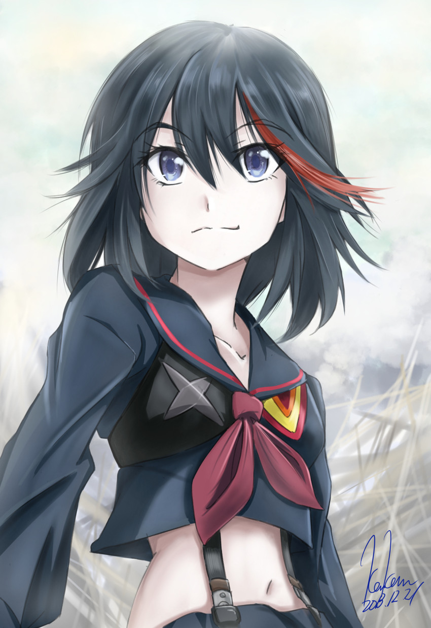 matoi ryuuko and senketsu (kill la kill) drawn by kem_kem