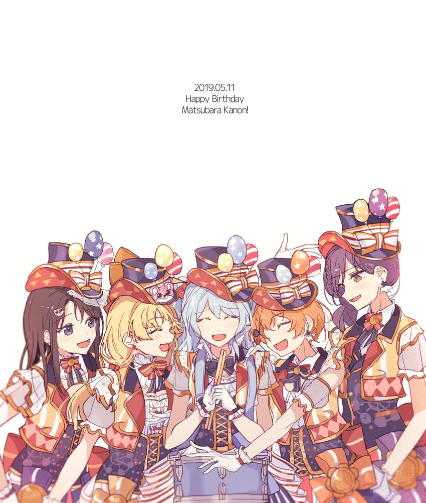 tsurumaki kokoro, okusawa misaki, matsubara kanon, seta kaoru, michelle, and 1 more (bang dream!) drawn by kyudoli