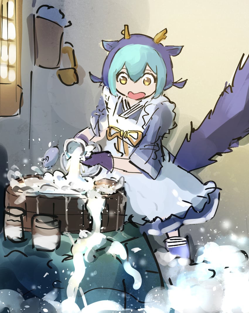 laundry dragonmaid (yu-gi-oh! and 1 more) drawn by hatano_kiyoshi