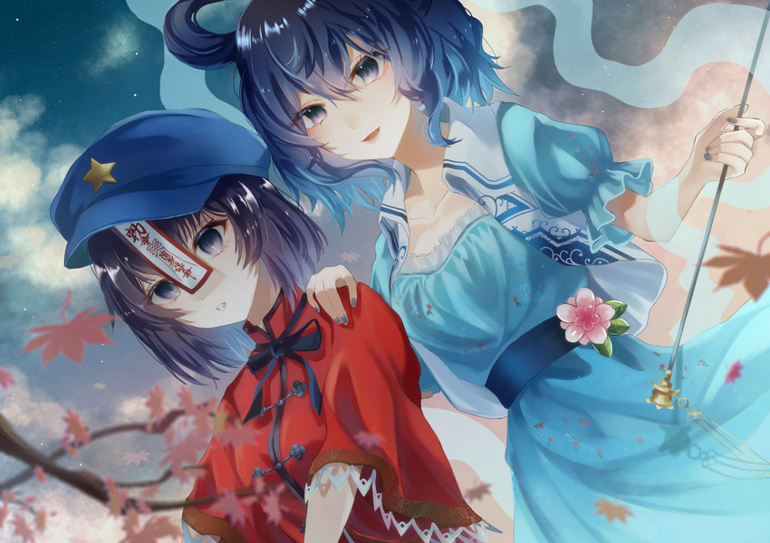 kaku seiga and miyako yoshika (touhou) drawn by mimino_courou