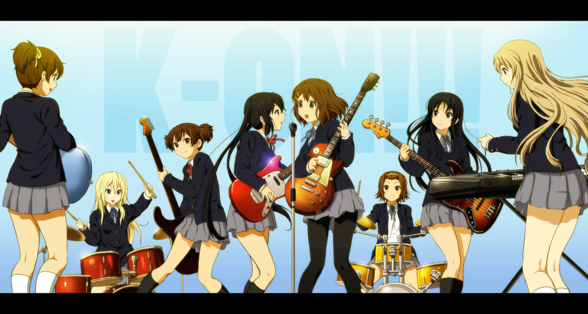 akiyama mio, nakano azusa, hirasawa yui, tainaka ritsu, kotobuki tsumugi, and 3 more (k-on! and 1 more) drawn by shian_(my_lonly_life.)