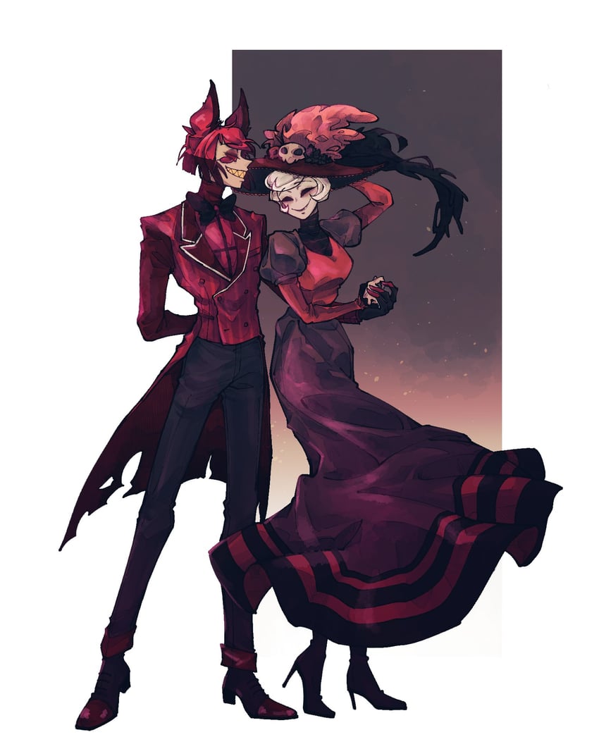 alastor and rosie (hazbin hotel) drawn by jelly_bear2