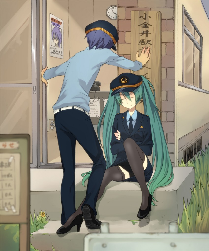 hatsune miku, kaito, and kamui gakupo (vocaloid) drawn by kiya_machi