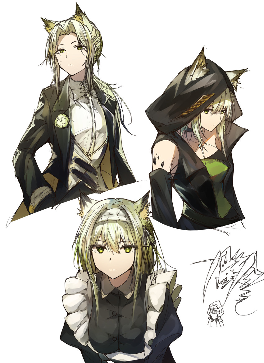 doctor, mon3tr, and kal'tsit (arknights) drawn by kiyakyuu