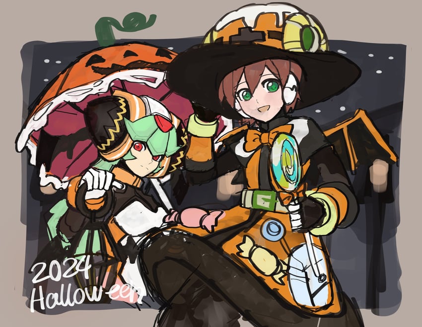 aile, pandora, and model w (mega man and 3 more) drawn by raica_(khongbautroi)