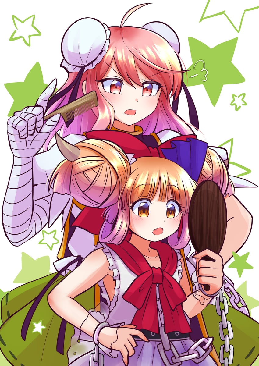 ibuki suika and ibaraki kasen (touhou and 1 more) drawn by elaphe_guttata6