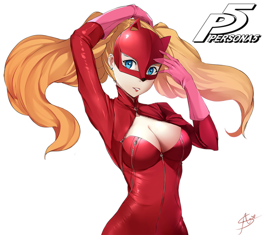 takamaki anne and panther (persona and 1 more) drawn by azuran0