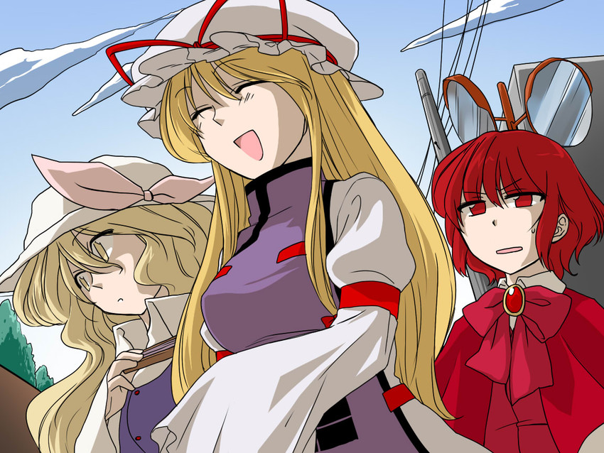 yakumo yukari, watatsuki no toyohime, and okazaki yumemi (touhou) drawn by futoumeido
