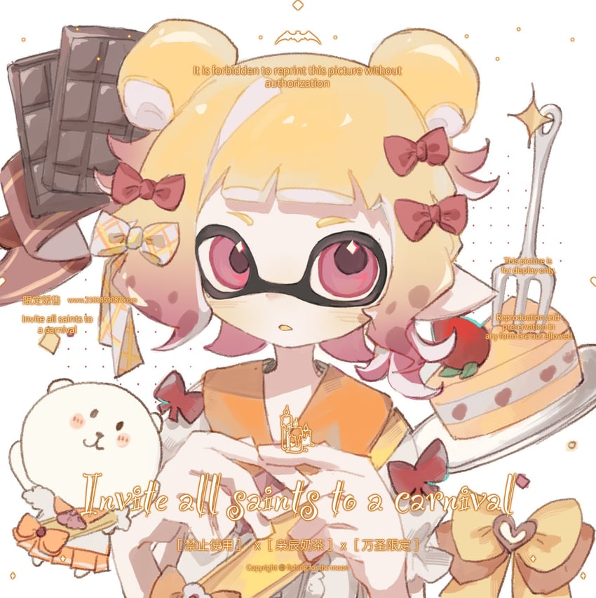 inkling player character and inkling girl (splatoon and 1 more) drawn by ranaharia_neko